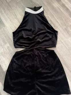 Samt jumpsuit schwarz
