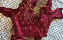 Saree indien bordeaux