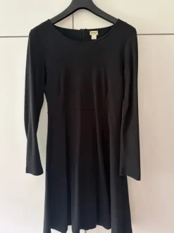 Schwarzes Biobaumwoll Kleid Langarm hessnatur