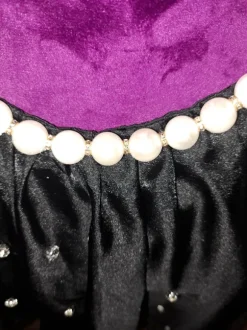 Schwarzes Chiffon Top mit Perlenträgergr.34-38