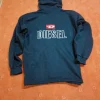 Schwarzes Sweatshirtjacke mit Dieselemblem