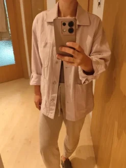 Süße Jeansjacke in Flieder/ Rosa