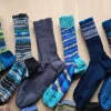 Selbstgestrickte Herrensocken Wollsocken Gr 43-45 Neu