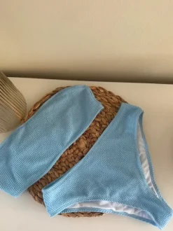 SHEIN Bikini hellblau Babyblau Gr L trägerlos