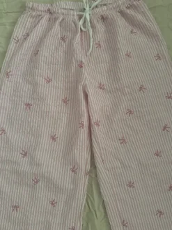 SHEIN Pyjama Hose rosa mit Schleife M