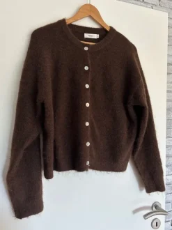 Strick Jacke Braun Arines Wolle Anteil Braun Neu Blogger