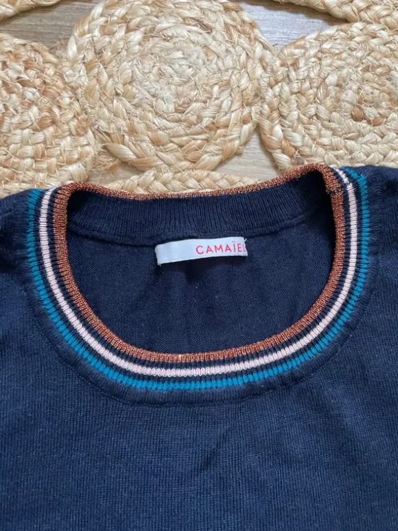 Strick Tshirt marineblau
