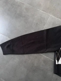 Strickjacke Schwarz/Weiß/Braun