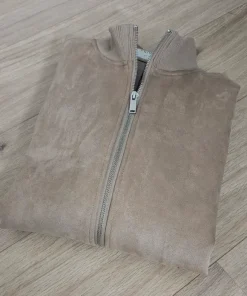 Suede achtig jasje beige