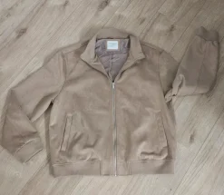 Suede achtig jasje beige
