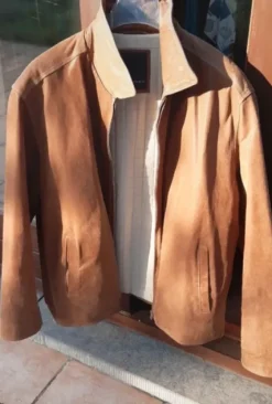 Suede leren jasen L.