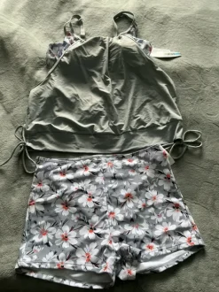 Tankini grau/weiß