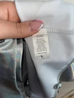 2-teiliges Outfit, holographic, Minirock + kurzes Trägertop, Gr. L/XL