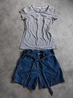 Tolles Set von Esprit: Coole Jeans-Short highwaist und T- Shirt Gr. 42 XL
