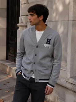 Tommy Hilfiger Cardigan Grau Jacke – Größe L – Vintage Fit