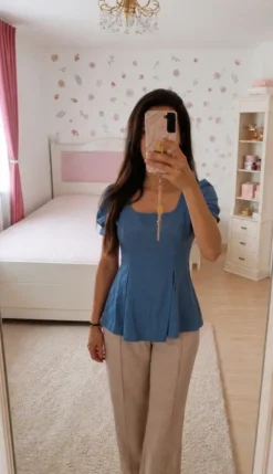 Top mit Schnürung