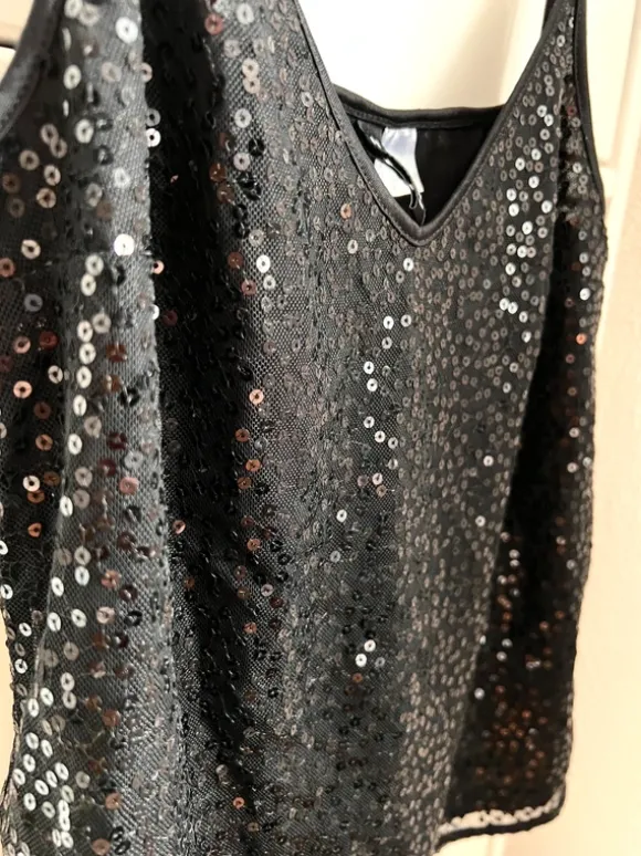 Träger Top mit Pailletten H&M Gr. 38