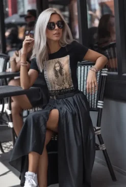 T-shirt mit Print in schwarz od. Weis