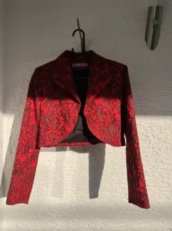 Tweed-Anzug rot/ schwarz gr. 38
