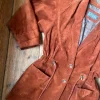 Unieke vintage/retro 70s suede leren roestbruine jas🌸