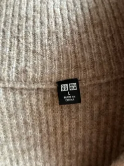 Uniqlo half / quarter zip Pullover beige L wolle