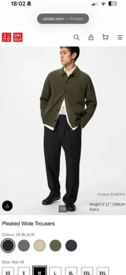 [Uniqlo] NEW Pleated Wide Trouser