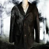 veste noire en cuir handmade custom cybersigilism
