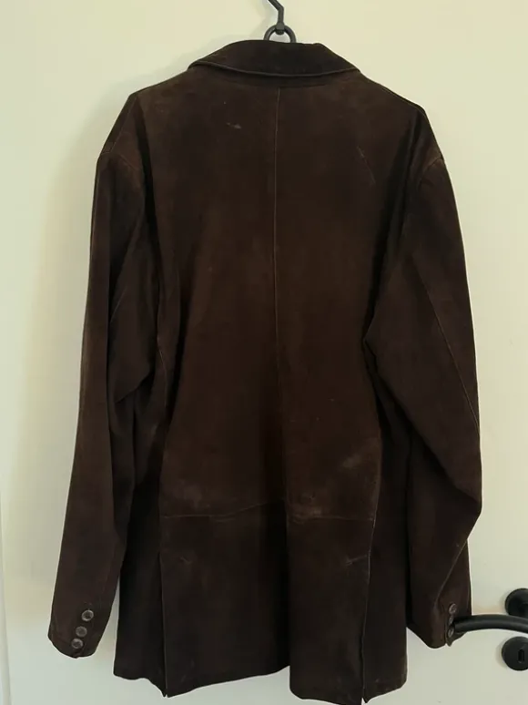 Vintage 100% Genuine Leather Suede Blazer – Chocolate Brown 90s Jacket