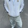 Vintage Adidas Real Madrid Jacke weiß - Größe 5 (ca. L)