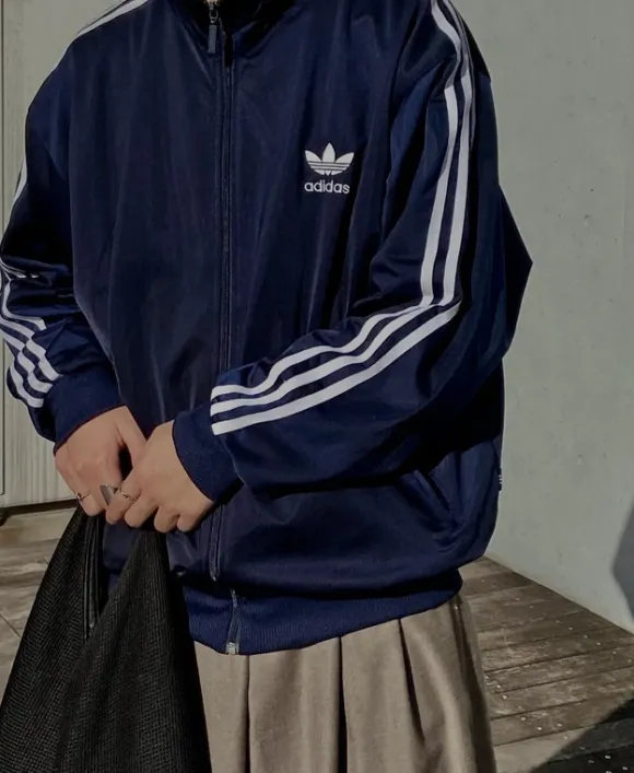 Vintage Adidas Strickjacke / Jacke - Gr. S - Dunkelblau - Y2K - Pashastyle - Neu