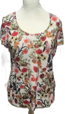 Vintage Blumen Top / Shirt – romantischer Retro Look – Gr. 42