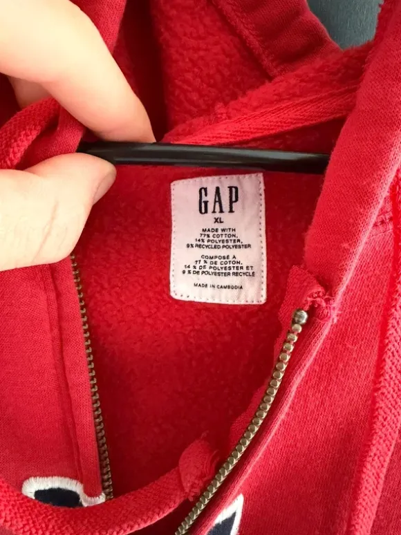 Vintage GAP Zip Hoodie rot oversized Xl
