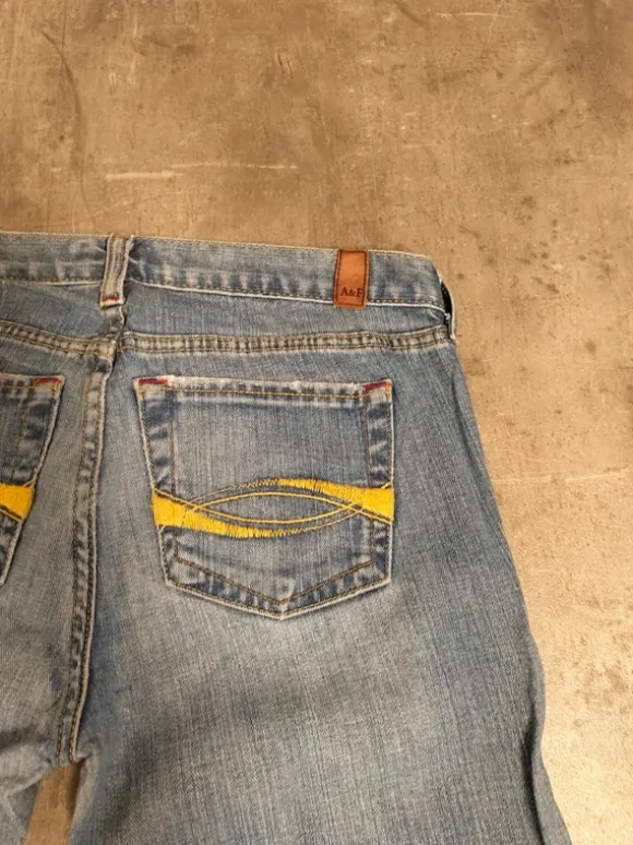 Vintage Japanese Printed Jeans | Low Waist ; Flared | Miss Me; True Religion Style | L | Blau