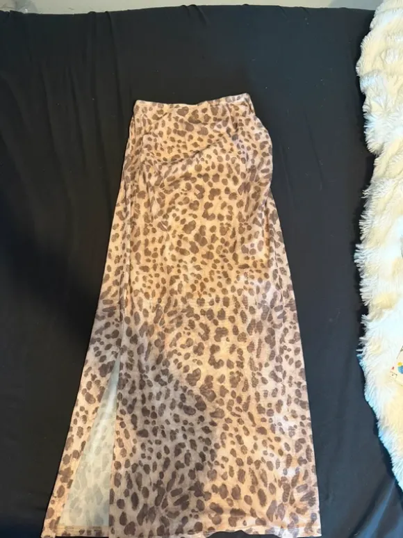Vintage Leoparden Rock lang y2k