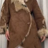 Vintage Leoprint Penny Lane Faux Fur Coat Wildledermantel Hippie Festival Boho
