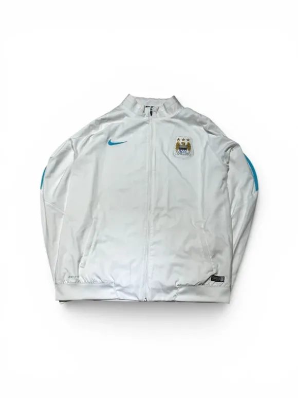 Vintage Nike Manchester City Track Jacke Weiß L/XL