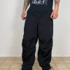Vintage oversized nylon baggy wide leg black outdoor sport parachute pants