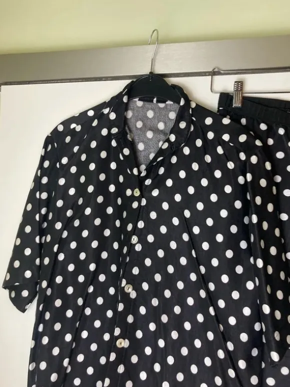 Vintage Polkadot black and white Set pants and shirt