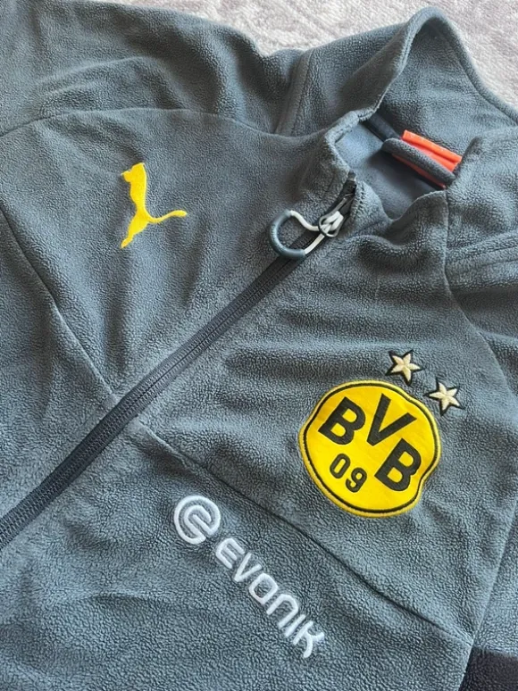 Vintage Puma BVB Dortmund Fleece Jacke | Größe L