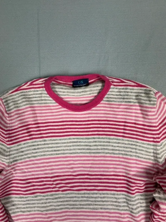 Vintage Strickpullover | Y2K | Pashastyle | 90s | 80s | Pink | Weiß | Gestreift