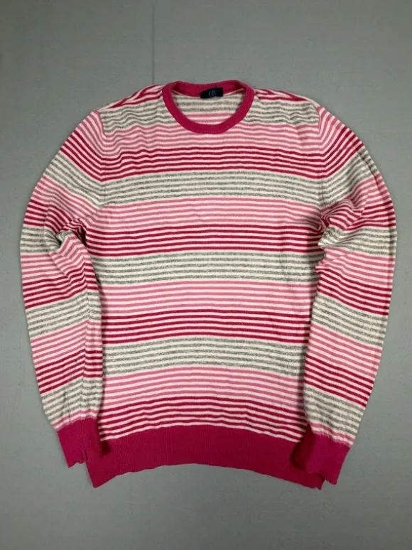 Vintage Strickpullover | Y2K | Pashastyle | 90s | 80s | Pink | Weiß | Gestreift