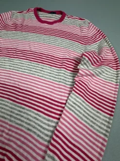 Vintage Strickpullover | Y2K | Pashastyle | 90s | 80s | Pink | Weiß | Gestreift