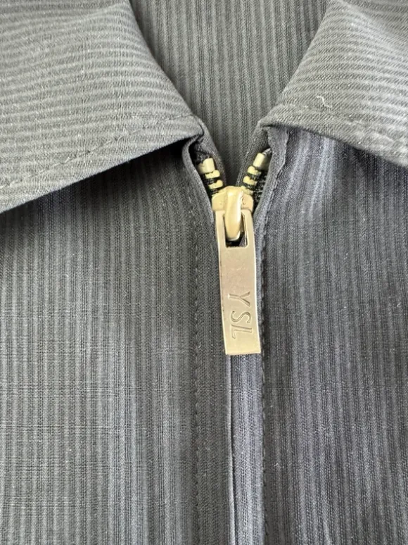 Vintage Yves Saint Laurent Harrington Jacke – Jet Black / Micro Rib Texture