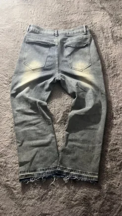 Washed flared jeans