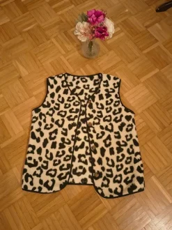 Weste Leo animalprint Teddy Fleece gr M 40
