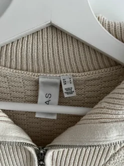 Yas Pullover Strick Zopfmuster beige S 36