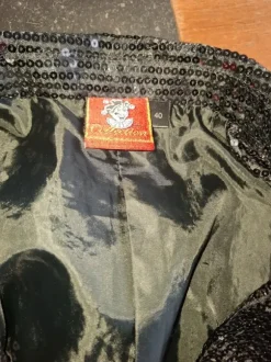 Zwart pailletten jasje maat 40 van tethru